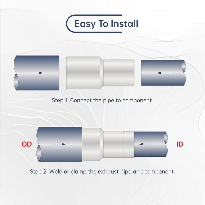 BATONECO ID 2 Inch to ID 2.25 Inch Exhaust Pipe to Component Pipe Adapter, 2" ID to 2.25" ID Reducer Polished Stainless Steel 4" Overall Length (2” ID-2.25” ID) - Image 5
